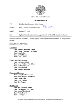 President's Appointments – Updated