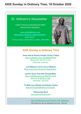 St. Aldhelm's Newsletter