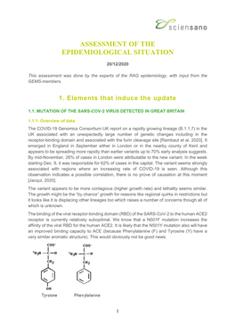 Assessment of the Epidemiological Situation