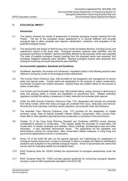 Consultancy Agreement No. NOL/ERL-300 Environmental