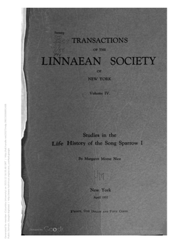 LSNY Transactions V. 4, 1937