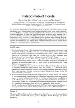 Paleoclimate of Florida Albert C
