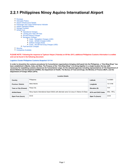 2.2.1 Philippines Ninoy Aquino International Airport