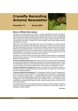 Cranefly Recording Scheme Newsletter 18