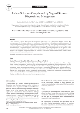 Lichen Sclerosus Complicated by Vaginal Stenosis: Diagnosis and Management