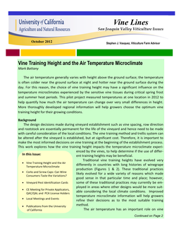 Vine Lines San Joaquin Valley Viticulture Issues