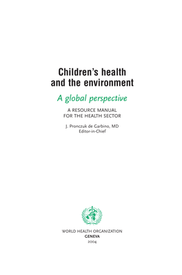 Children's Health and the Environment