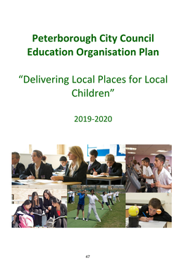 Peterborough Education Organisation Plan 2019-20 , Item 4. PDF 2 MB