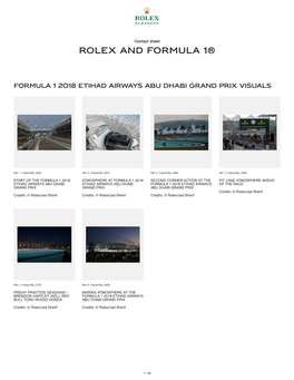 Rolex and F Olex and Formula 1® Ormula 1®