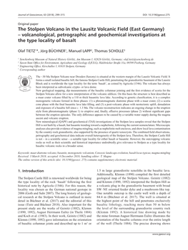 The Stolpen Volcano in the Lausitz Volcanic Field (East Germany) – Volcanological, Petrographic and Geochemical Investigations at the Type Locality of Basalt