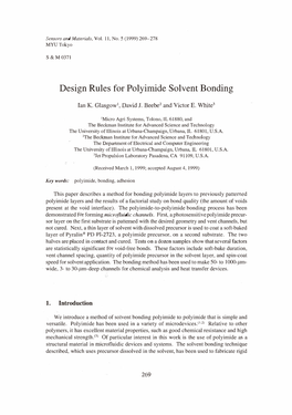 Design Rules for Polyimide Solvent Bonding