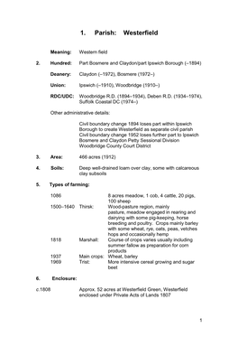 1. Parish: Westerfield