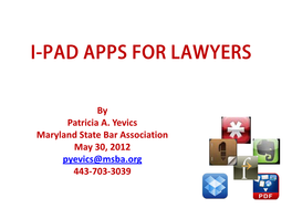 I-Pad Apps for Lawyers