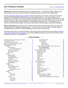 How to Measure and Mark Brought to You by BARELYBAD.COM