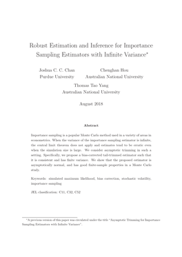 Robust Estimation and Inference for Importance Sampling Estimators