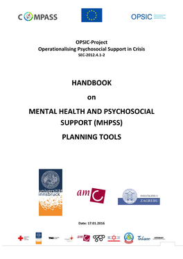 HANDBOOK on MENTAL HEALTH and PSYCHOSOCIAL SUPPORT (MHPSS) PLANNING TOOLS