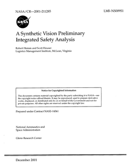 A Synthetic Vision Preliminary Integrated Safety Analysis