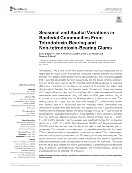 Seasonal and Spatial Variations in Bacterial Communities from Tetrodotoxin-Bearing and Non-Tetrodotoxin-Bearing Clams