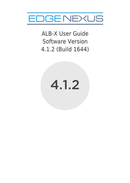 ALB-X User Guide Software Version 4.1.2 (Build 1644) IP Services