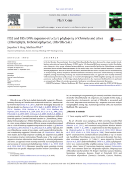 ITS2 and 18S Rdna Sequence-Structure Phylogeny of Chlorella and Allies (Chlorophyta, Trebouxiophyceae, Chlorellaceae)