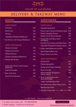 Delivery & Takeway Menu