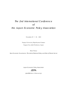 The 2Nd International Conference of the Japan Economic Policy Association