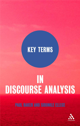 Key Terms in Discourse Analysis Also Available from Continuum