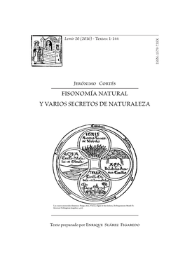 Fisonomía Natural Y Varios Secretos De Naturaleza