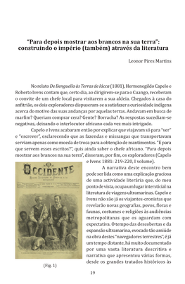 “Para Depois Mostrar Aos Brancos Na Sua Terra”: Construindo O Império (Também) Através Da Literatura