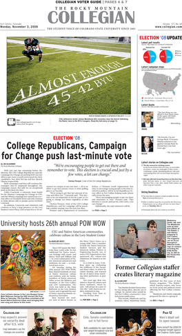 College Republicans, Campaign for Change Push Last-Minute Vote