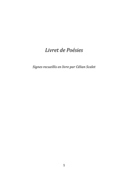 Livret De Poésies