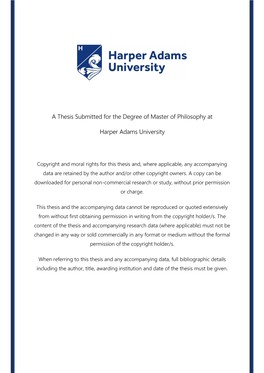 A Thesis Submitted for the Degree of Master of Philosophy at Harper