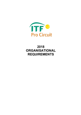 2018 Organisational Requirements