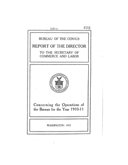 Report of the Director to the Secretary of Commerce and Labor