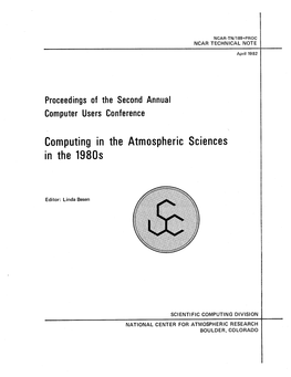 NCAR-TN/189+PROC Computing in the Atmospheric Sciences in The