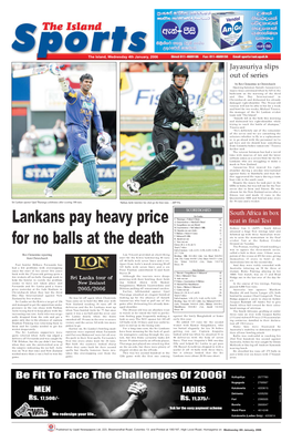 Lankans Pay Heavy Price for No Balls at the Death