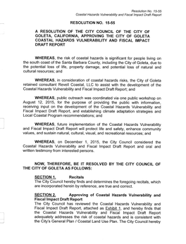 City of Goleta Coastal Hazards Vulnerability and Fiscal Impacts