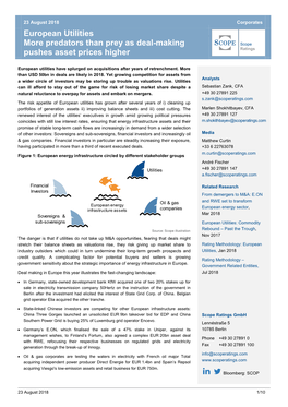 European Utilities More Predators Than Prey As Deal-Making Pushes Asset Prices Higher