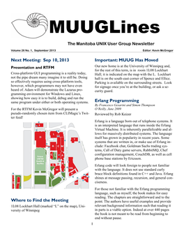 Muuglines the Manitoba UNIX User Group Newsletter