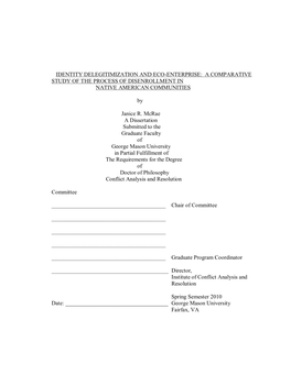 A Comparative Study of the Process of Disenrollment in Native American Communities