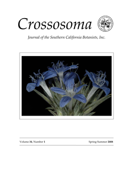 Journal of the Southern California Botanists, Inc