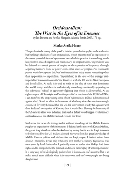 Occidentalism: the West in the Eyes of Its Enemies by Ian Buruma and Avishai Margalit, Atlantic Books, 2005, 176 Pp