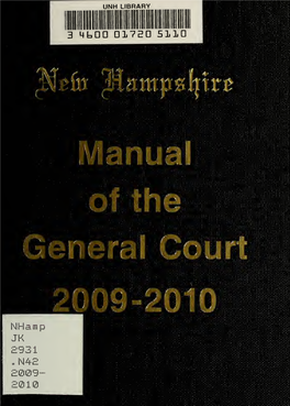 Manual of the New Hampshire General Court, 2009