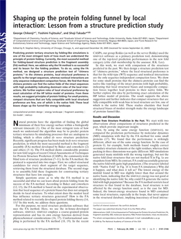 Shaping up the Protein Folding Funnel by Local Interaction: Lesson from a Structure Prediction Study