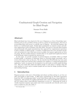 Combinatorial Graph Creation and Navigation for Blind People