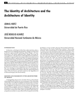 The Identity of Architecture and the Architecture of Identity