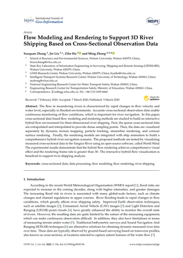 Flow Modeling and Rendering to Support 3D River Shipping Based on Cross-Sectional Observation Data