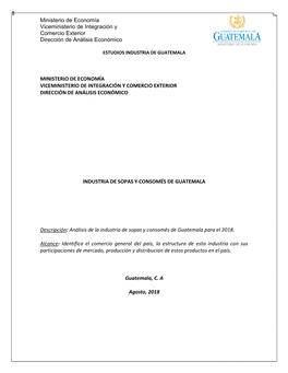 Industria De Sopas Y Consomés En Guatemala