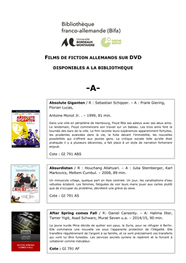 Films De Fiction Allemands Sur Dvd