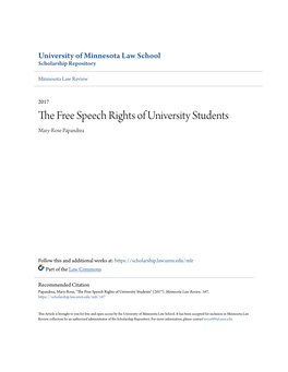 The Free Speech Rights of University Students